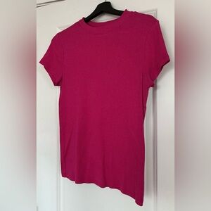 A New Day Women's Fuchsia Short Sleeve Ribbed Tee